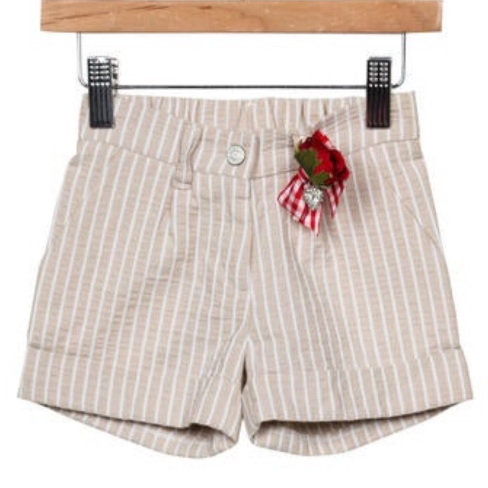 New Monnalisa Girls' Striped Mini Shorts Size 2
